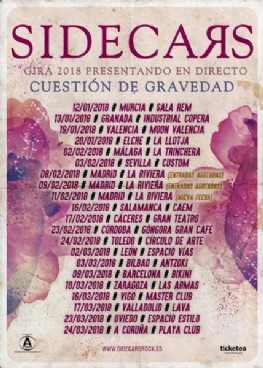 Concierto de Sidecars en Barcelona 9 de marzo de 2018 en Bethenight.com Evento en Bikini